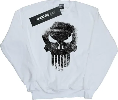 Produktbild von Marvel - "The Punisher Distrressed Skull" Sweatshirt für Herren BI36251 (L) (Weiß)