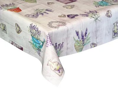 Produktbild von Wachstuch Tischdecke Gartentischdecke Wasserdichte Abwaschbar Lavendel und Bretter 06367-01 140x140 cm