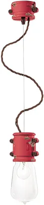 Image de Ferroluce Urban Lampe à suspendre Ø 12cm Rouge Rond