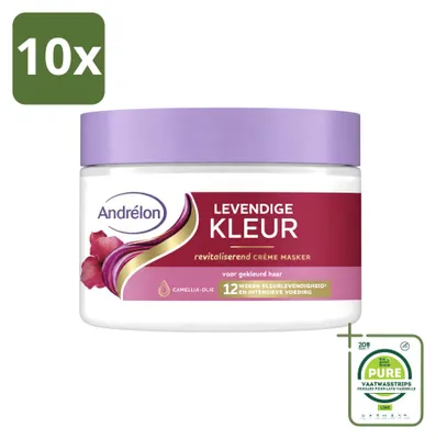 Produktbild von 10 x Andrélon Levendige Kleur Crème Haarmasker - 300 ml - Großpackung - 10 Stücke