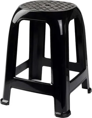Produktbild von PlasticForte Tritthocker - schwarz - 46,5 cm - bis zu 100 kg
