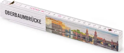 Produktbild von Metrie bedruckter Zollstock Geschenk | Oberbaumbrücke in Berlin