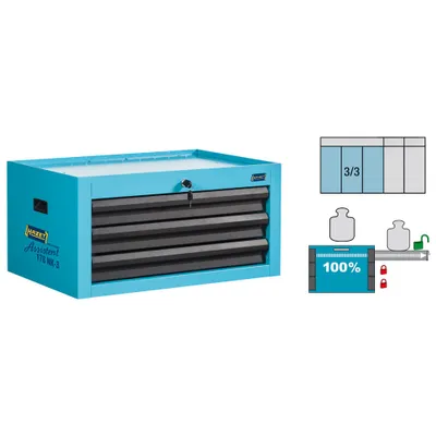 Produktbild von Hazet Aufsatzkoffer, Schubladen, flach: 3 x 80 x 527 x 348 mm
