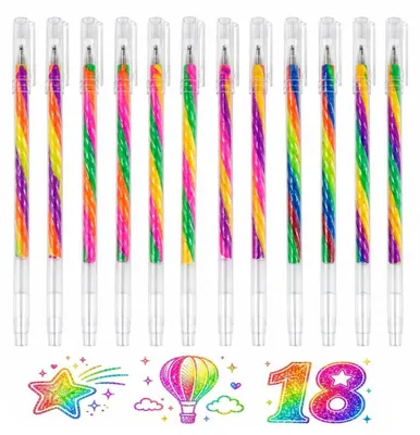 Immagine prodotto di Matite colorate arcobaleno, 12 pezzi, con glitter