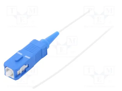 Immagine prodotto di 1 cavo pigtail in fibra ottica SC/UPC: fibra ottica 9/125um, lunghezza 1 metro, colore bianco, codice prodotto 54105