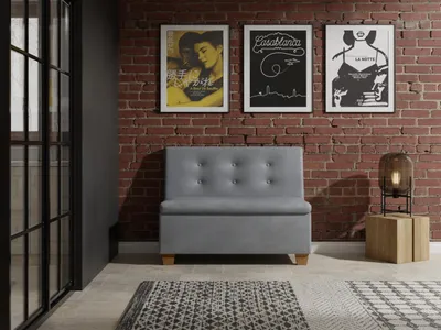 Produktbild von JKG Meble Essbank für Küche - Sitzbank Esszimmer mit Aufbewahrungsbehälter - Esszimmerbank Küche - Velours - Küchensofa - Grau - 100cm