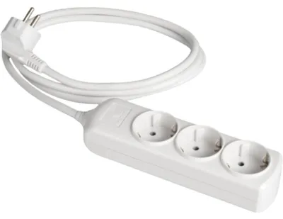 Obrázek produktu pro 8033 Více zásuvková lišta, 3 zásuvky, 3 m, kabel bez vypínače, řada 8000 Solra, více zásuvková lišta