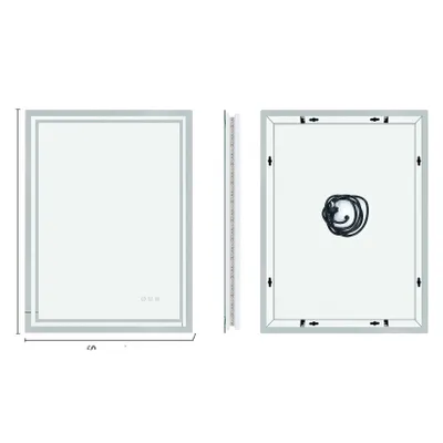 Immagine prodotto di Specchio da bagno, illuminazione a LED, tecnologia antiappannamento, 23,6 x 31,5 pollici