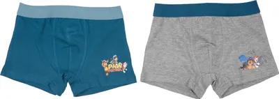 Produktbild von Paw Patrol Boxershorts für Jungen Kinder Unterhose Unterwäsche Grau/Blau (2er Pack) 122-128