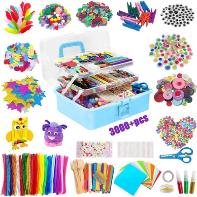 Produktbild von 3000+ DIY Bastelset für Kinder mit verschiedenen Materialien