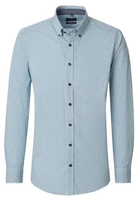 Produktbild von CASAMODA Herren Freizeithemd Button-Down Casual Blau Muster 3XL