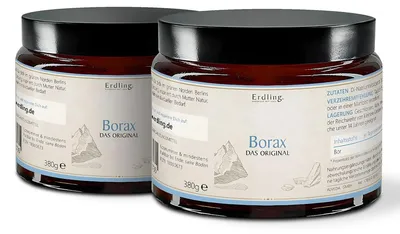 Produktbild von Erdling Borax Pulver - 99,9% Reinheit (Natriumtetraborat) 2x380 g