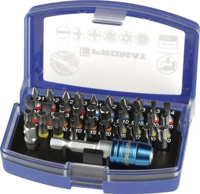 Produktbild von Bitsortiment 32-tlg.Schlitz/PH/PZD/TX/TX-BO/6Kt.Torsionsbits PROMAT