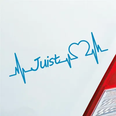 Produktbild von Auto Aufkleber Juist Herz Puls Insel Island Nordsee Liebe Love 19x6 cm Hellblau Sticker Heckscheibenaufkleber