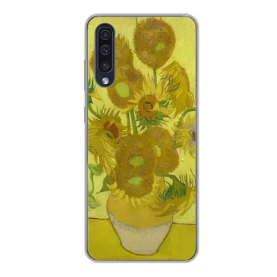 Produktbild von MuchoWow® Handyhülle Schutzhülle Hülle für Samsung Galaxy A50 Sonnenblumen - Vincent van Gogh Silikon Softcase Handy Hülle - Mobiltelefonhülle