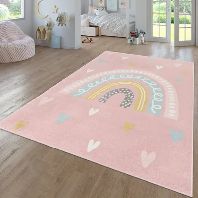 Produktbild von TT Home Teppich Kinderzimmer Kinderzimmerteppich Junge Mädchen Kinderteppich Modern Soft Größe 133x190 cm