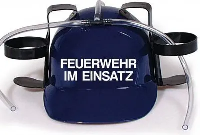 Produktbild von Trinkhelm Spaßhelm mit Printmotiv - Feuerwehr im Einsatz - 51645 Color - blau