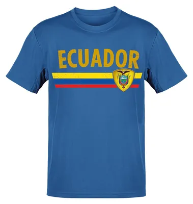 Produktbild von WM EM Fan Shirt Weltmeisterschaft Europameisterschaft 100% Baumwolle T-Shirt Rundhals Fanartikel Herren Damen Fan-Shirt - viele Länder: Ecuador / XL Land wählen: Ecuador Shirt Größe wählen: XL