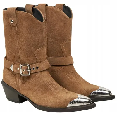 Zdjęcie produktu dla Kowbojki skórzane damskie Pinko SD0197P002 brązowy - Shoes: 37