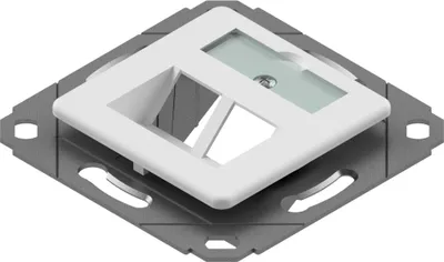 Produktbild von EasyLan preLink / fixLink Modulaufnahme, 2xKS m. Zentralplatte 9x31,8 mm RAL 9010