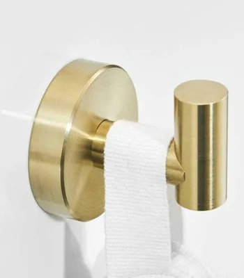 Immagine prodotto di Set di accessori da bagno in tre pezzi in acciaio inossidabile, montaggio a parete, finitura oro spazzolato