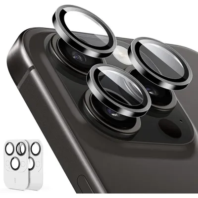 Produktbild von Kameraschutz für iPhone 15 Pro Max/15 Pro/14 Pro Max/14 Pro, 2 Stück, Schwarz