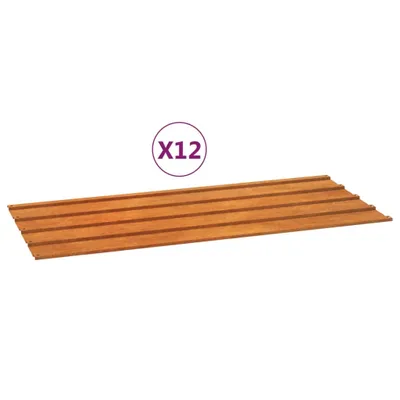 Zdjęcie produktu dla vidaXL Panele dachowe 12 szt. Rdzawy 100x44 cm Stal corten