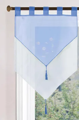 Produktbild von Scheibengardine HxB 90x60 cm Blau »GERA« Zweilagig Voile Schlaufen Scheibenhänger Panneaux, 2023710