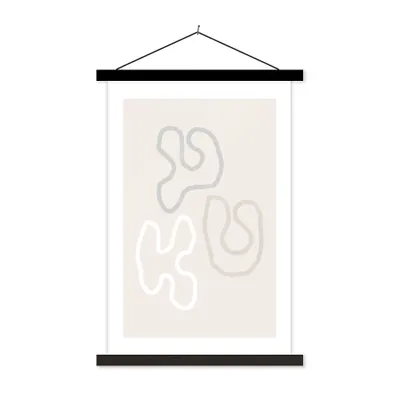 Produktbild von MuchoWow® Textilposter Minimalismus - Linienkunst - Formen 120x180 cm mit schwarzem Rahmen - Fotos