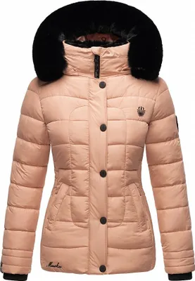 Produktbild von Marikoo Damen Winter Stepp  Jacke Parka Winterjacke mit Kapuze und Kunstpelz QESRAA Rose Gr. 34 - XS