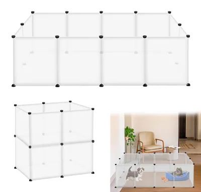 Productafbeelding van Konijnenren - 12 panelen - 145 x 75 x 48 cm - Wit - Zonder deuren