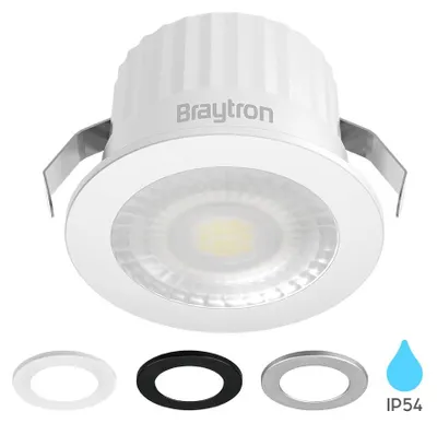 Productafbeelding van Braytron LED Mini-spots, 3W, kleine inbouwspot, inbouwspot, inbouwschijnwerper, 3 frontplaten, IP54, 230V, 4000K