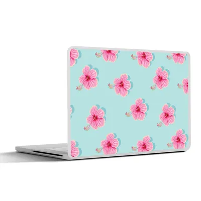 Produktbild von MuchoWow® Laptop Aufkleber Sticker Cover Blumen - Sommer - Rosa - Muster 31x22.5 cm - Laptop-Deko