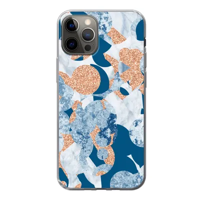 Produktbild von MuchoWow® Handyhülle Schutzhülle Hülle für iPhone 13 Pro Marmor - Geometrische Formen - Glitter Silikon Softcase Handy Hülle - Handy-Tasche
