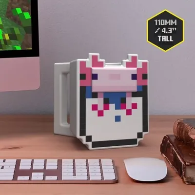 Immagine prodotto di Tazza a forma di Axolotl di Minecraft