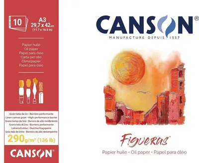 Produktbild von CANSON Zeichenpapierblock "Figueras" 297 x 420 mm 290 g/qm 10 Blatt
