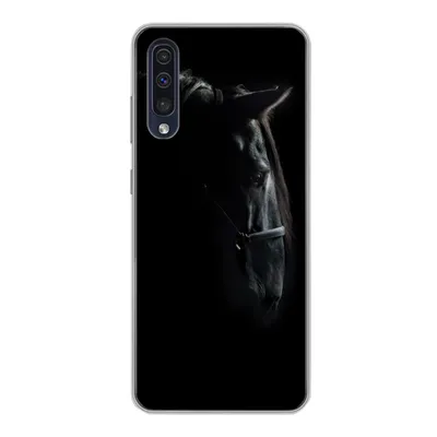 Produktbild von MuchoWow® Handyhülle Schutzhülle Hülle für Samsung Galaxy A30s Pferd - Leicht - Schwarz Silikon Softcase Handy Hülle - Karteninhaber