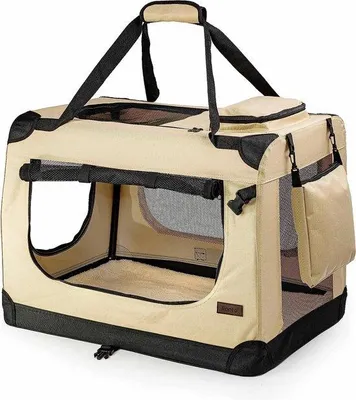 Produktbild von Hundetransportkoffer Hundetasche Hundekoffer Reißfester Rucksack für kleine Haustiere, (S) 50x34x36 cm Beige