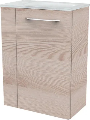 Produktbild von Fackelmann SBC B. CLEVER Gäste WC Set 2-teilig 45 cm, Braun hell, rechts,  Glas weiß