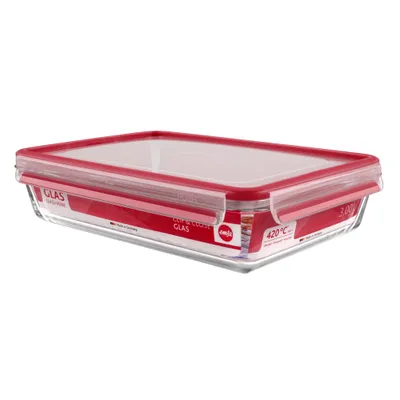 Produktbild von Emsa Clip & Close Glas Frischhaltedose Rechteckig 3,0 L, 513922