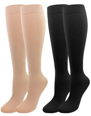 Immagine prodotto di Calze compressive di classe 2 - 2 paia - Supporto graduale - Punta chiusa - 20-30 mmHg - Adatte a uomo e donna - Calze compressive