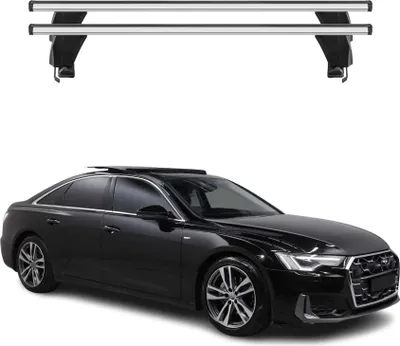 Image de Menabo Barres de toit transversales pour Audi A6 C8 Berline 2018-2025 Noir ABE