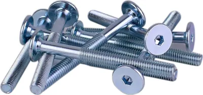 Obrázek produktu pro Šrouby s plochou hlavou M6 Nábytkové šrouby Nábytkové spojky 140mm typ KF s vnitřním šestihranem ISK 4mm - 10 kusů