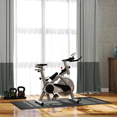 Produktbild von Bodenschutzmatten 4 mm Dicke Rutschfest Fitnessmatte Unterlegmatte Sportmatte für Yoga Laufband 200x100cm Schwarz