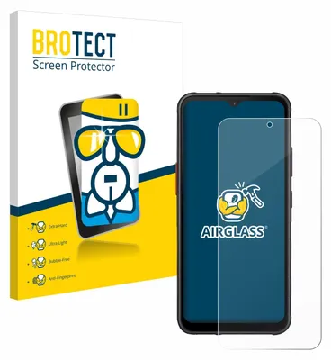 A product shot of a screen protector packaging and a smartphone with a screen protector applied.