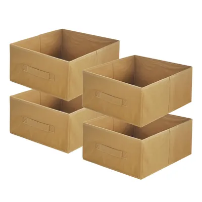 Produktbild von Lavita Storage Box | faltbare Aufbewahrung Boxen 31 x 31 x 15 cm | Schubladen-Organizer Box| Ordnungssysteme für Kleidung | Kleideraufbewahrung & Organisation | Hellbraun | 4 stück