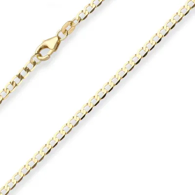 Produktbild von 2,6mm Flach-Panzerkette weit Collier Halskette aus 750 Gold Gelbgold 55cm