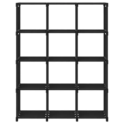 Immagine prodotto di Mensola con 12 Vani a Cubo Nera 103x30x141 cm in Tessuto