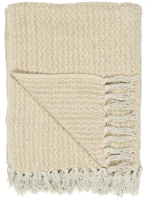 Produktbild von IB Laursen Plaid Gelb Creme 130x160 Wolldecke Decke Baumwolle