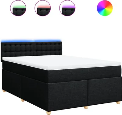 Produktbild von vidaXL Boxspringbett mit Matratze Schwarz 160x200 cm Stoff